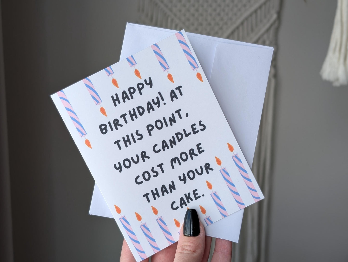 Happy Birthday Card for Adults, Candle Cost More Than Cake, Over The Hill Birthday Card, Humorous Birthday Card for Him or Her, Humorous
