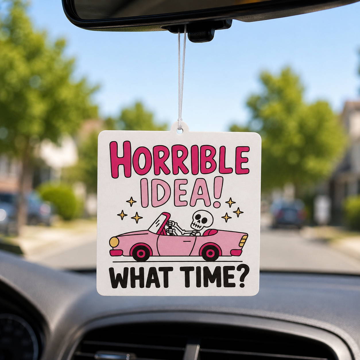 Horrible Idea What Time Car Air Freshener | Funny Car Accessory