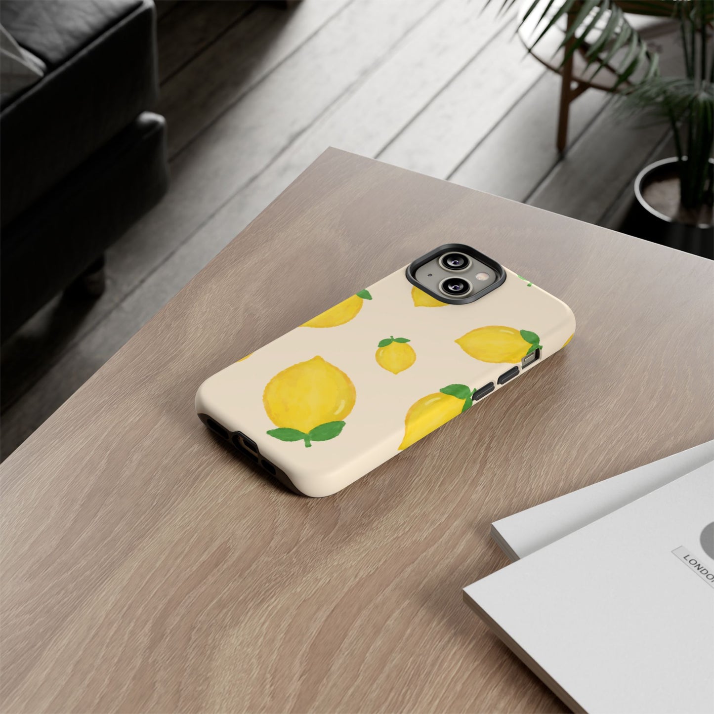 Lemon Print Phone Case, Vibrant Lemon Design, Cute Citrus Case, Gift for Fruit Lovers, Summer Vibe Accessories
