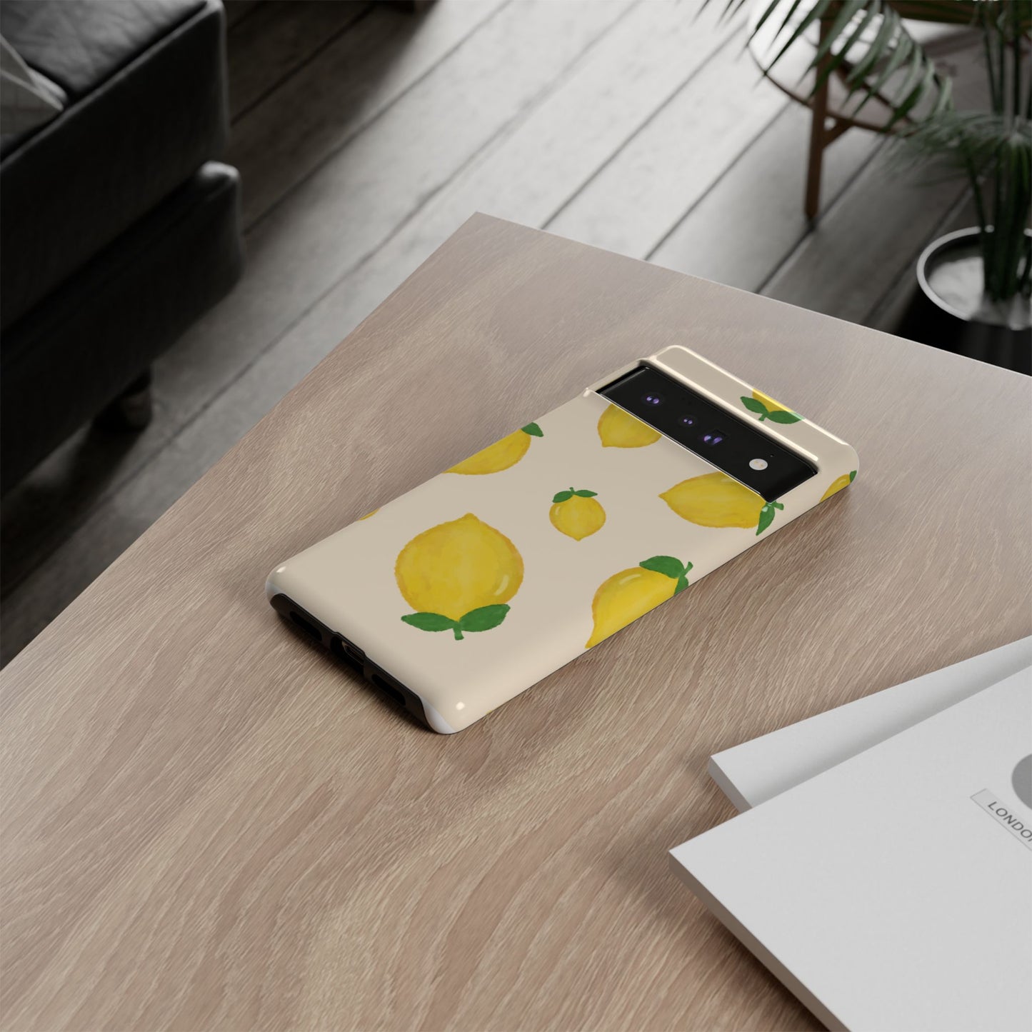 Lemon Print Phone Case, Vibrant Lemon Design, Cute Citrus Case, Gift for Fruit Lovers, Summer Vibe Accessories