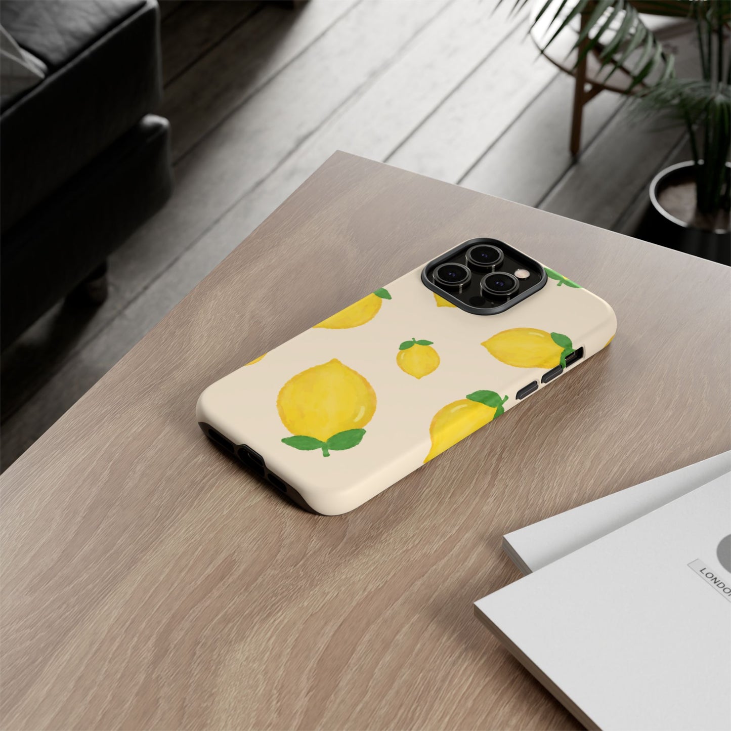 Lemon Print Phone Case, Vibrant Lemon Design, Cute Citrus Case, Gift for Fruit Lovers, Summer Vibe Accessories