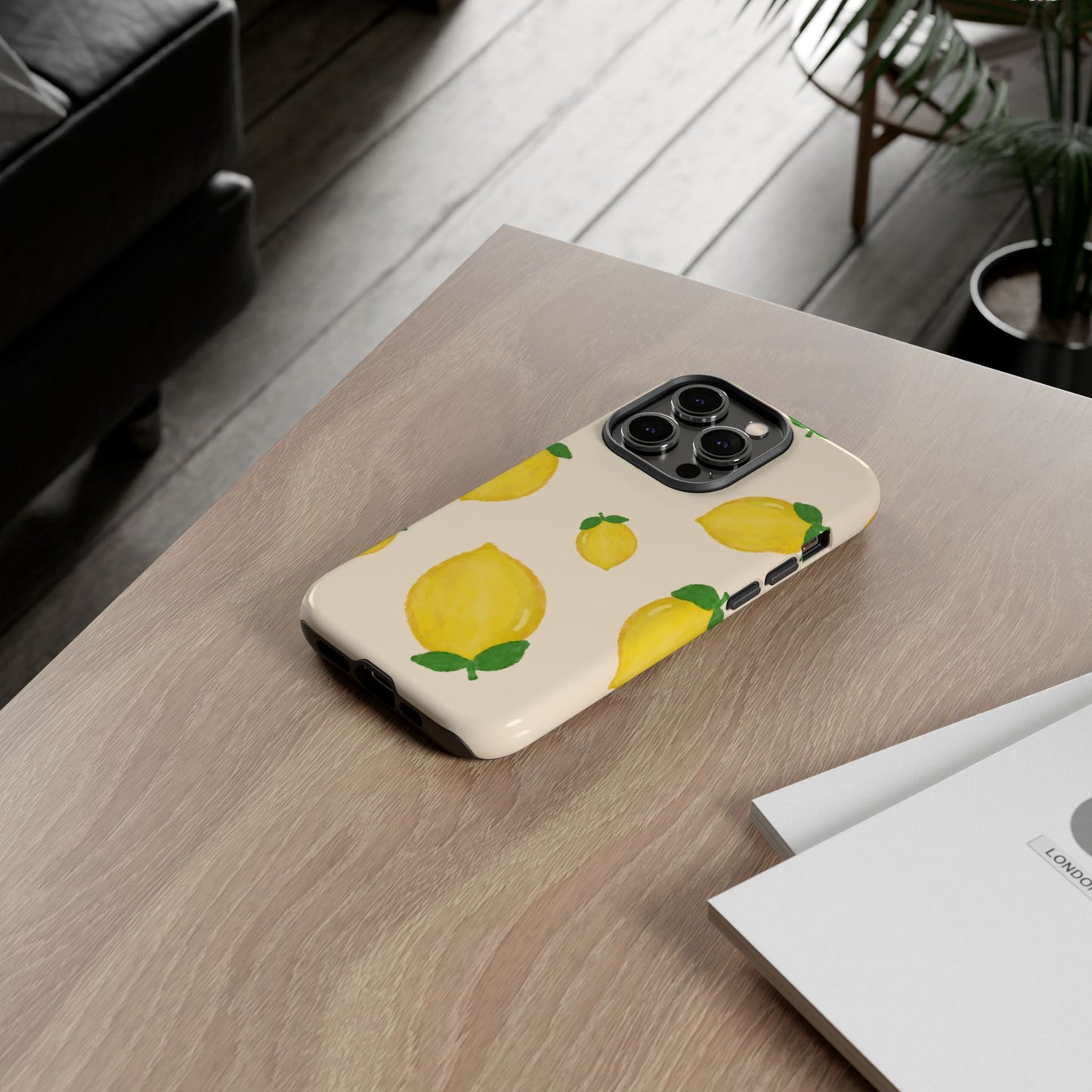 Lemon Print Phone Case, Vibrant Lemon Design, Cute Citrus Case, Gift for Fruit Lovers, Summer Vibe Accessories
