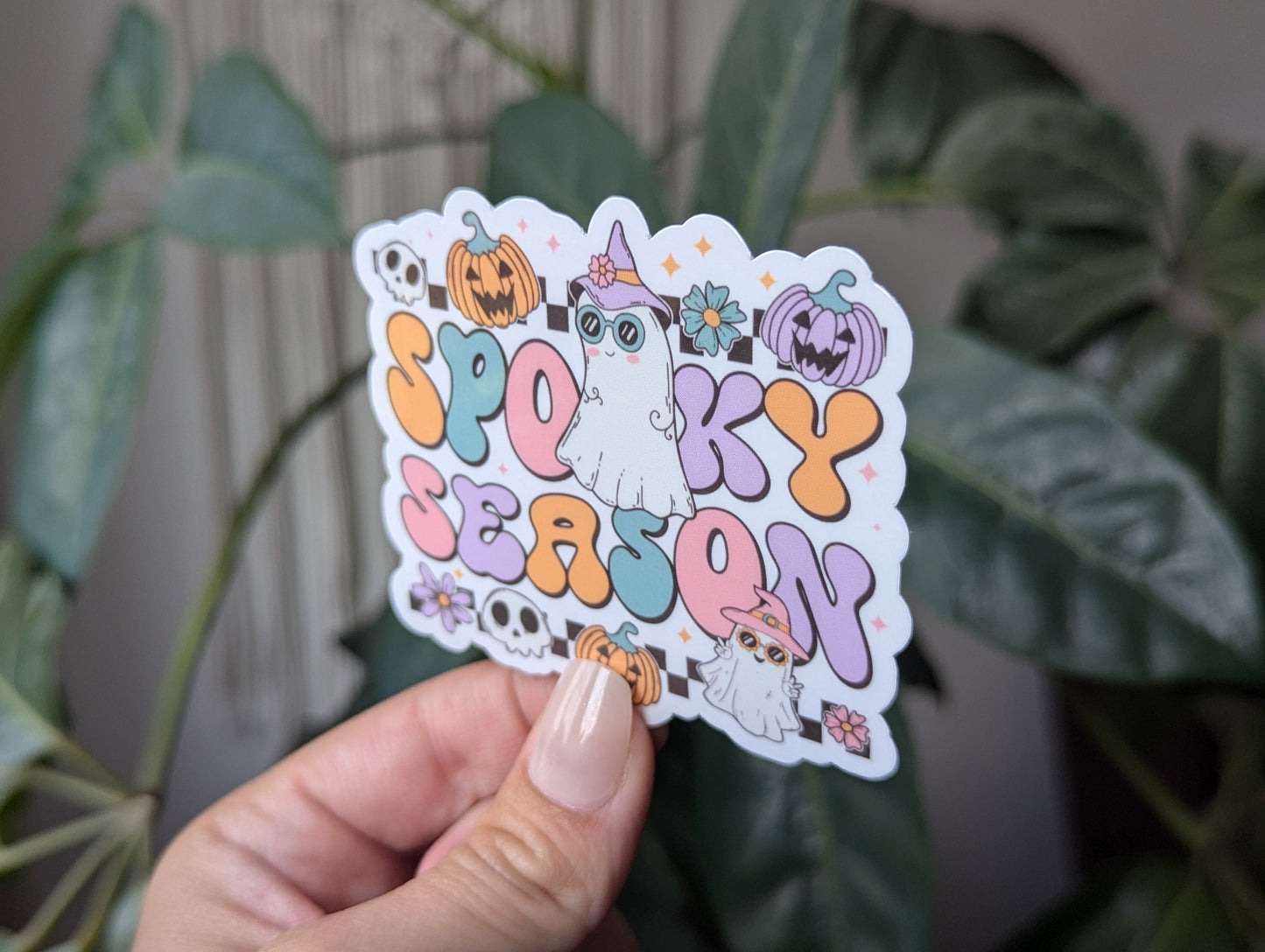spooky season stickers for kindle, Halloween stickers for water bottle, fall theamed gifts for best friend, witchy gifts for Halloween lover
