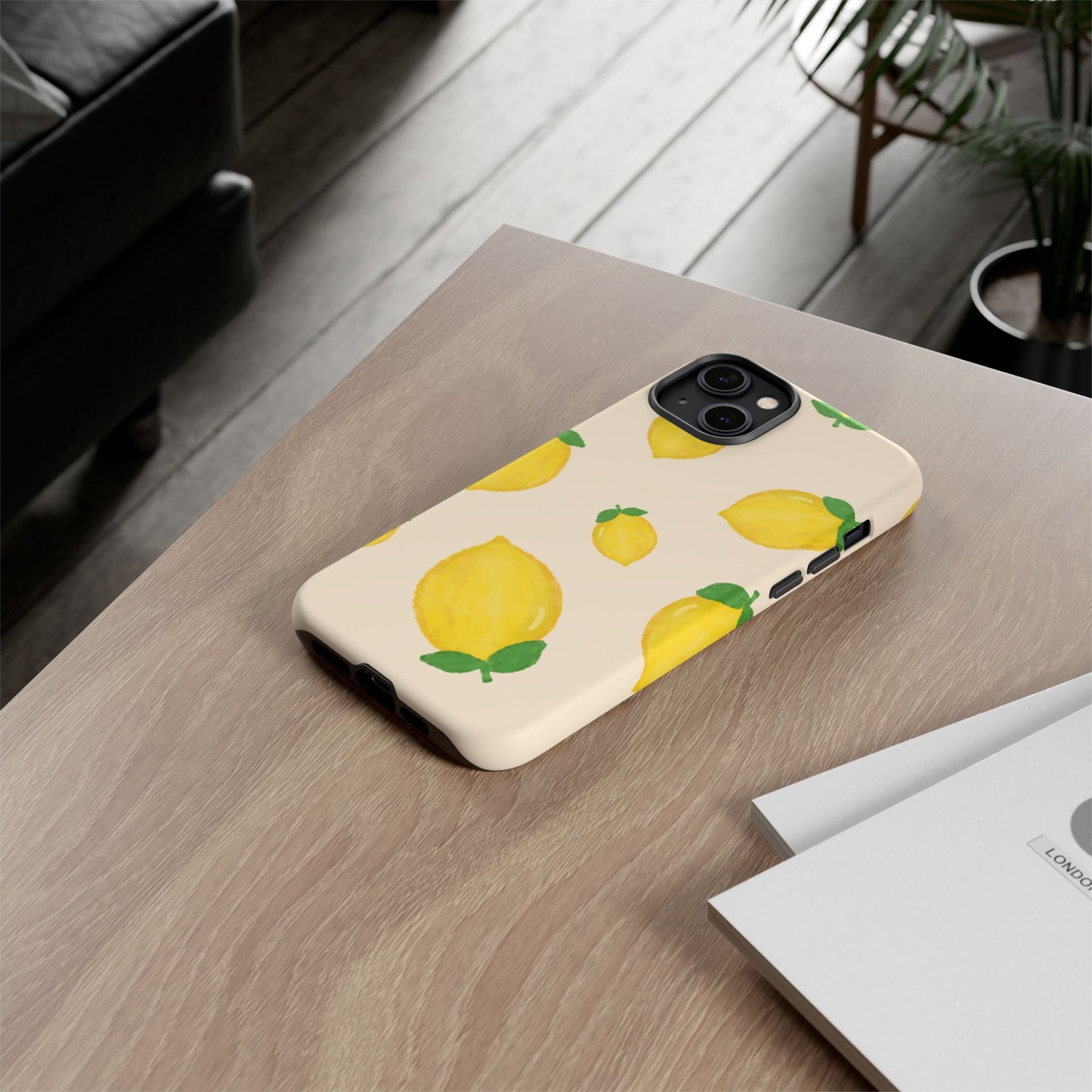 Lemon Print Phone Case, Vibrant Lemon Design, Cute Citrus Case, Gift for Fruit Lovers, Summer Vibe Accessories