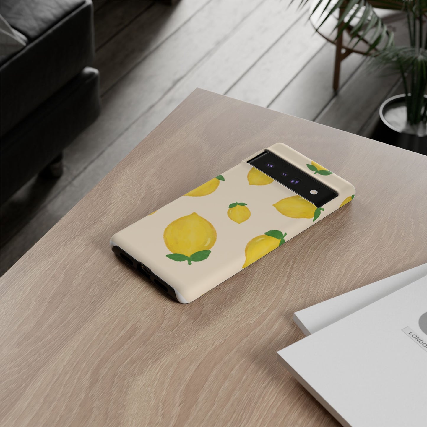 Lemon Print Phone Case, Vibrant Lemon Design, Cute Citrus Case, Gift for Fruit Lovers, Summer Vibe Accessories