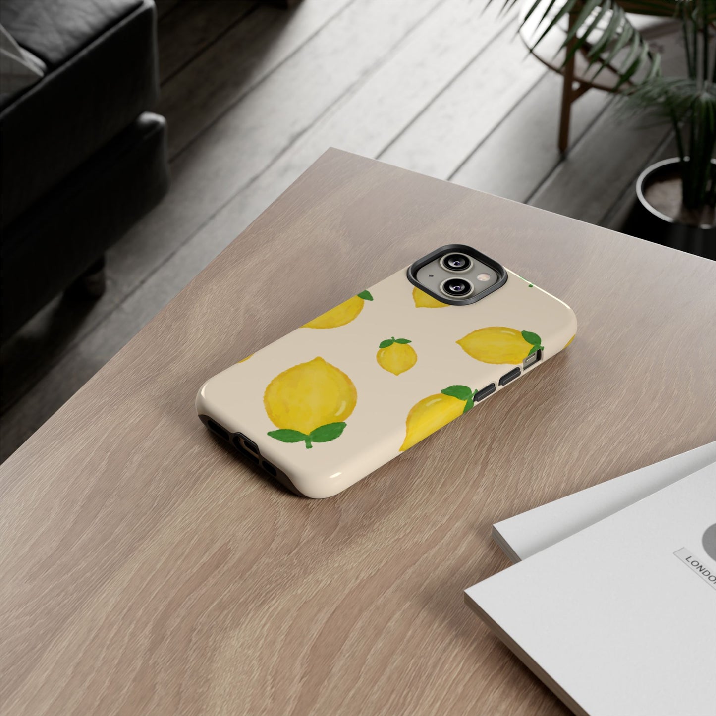 Lemon Print Phone Case, Vibrant Lemon Design, Cute Citrus Case, Gift for Fruit Lovers, Summer Vibe Accessories