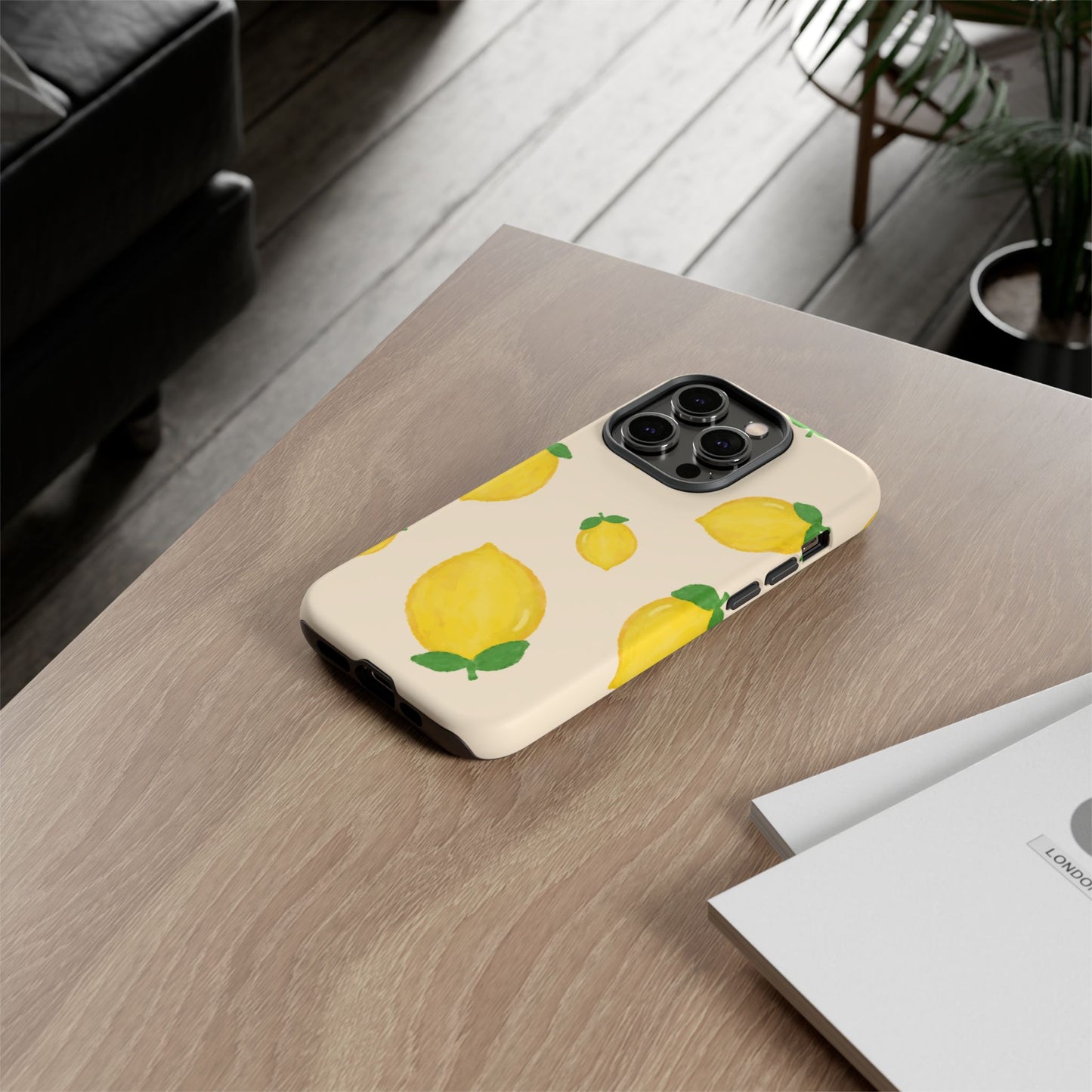 Lemon Print Phone Case, Vibrant Lemon Design, Cute Citrus Case, Gift for Fruit Lovers, Summer Vibe Accessories