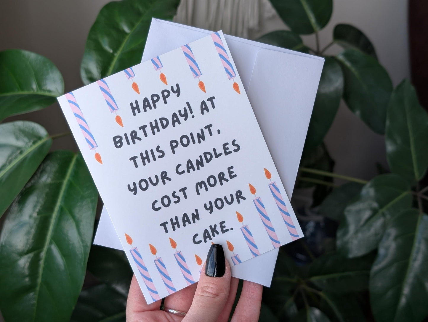Happy Birthday Card for Adults, Candle Cost More Than Cake, Over The Hill Birthday Card, Humorous Birthday Card for Him or Her, Humorous