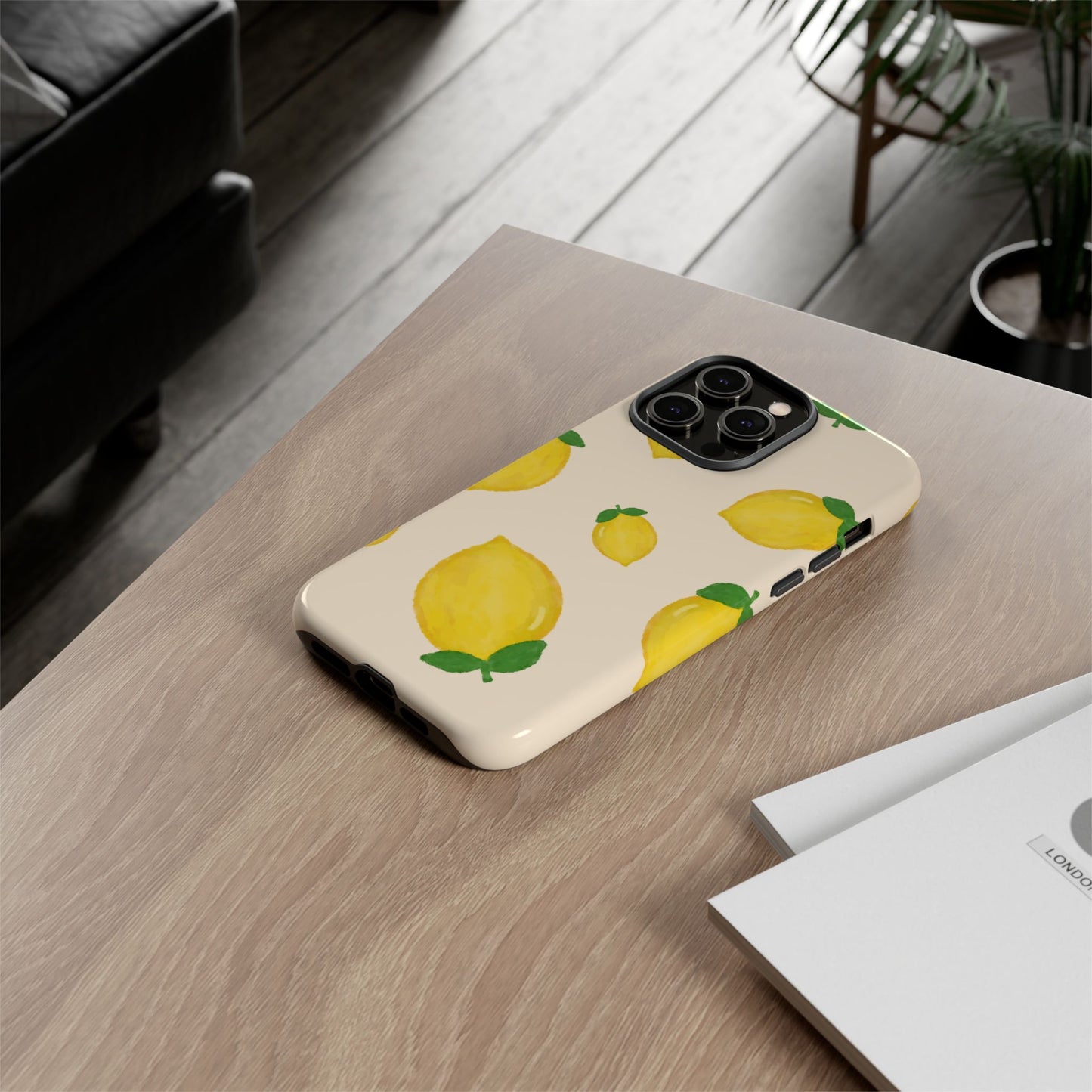 Lemon Print Phone Case, Vibrant Lemon Design, Cute Citrus Case, Gift for Fruit Lovers, Summer Vibe Accessories