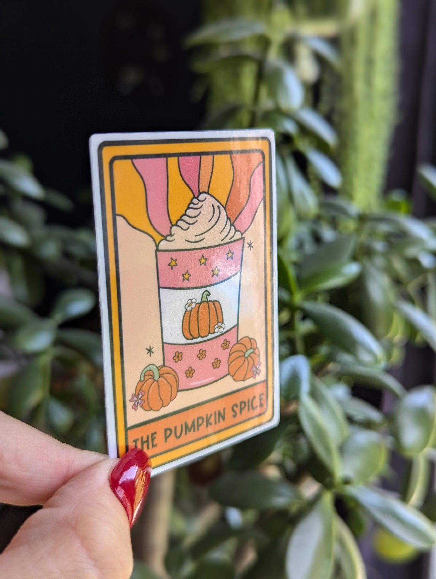 The pumpkin spice, tarot card sticker for kindle, fall gifts for coffee lovers, pumpkin spice lover, witchy gifts for women, autumn stickers