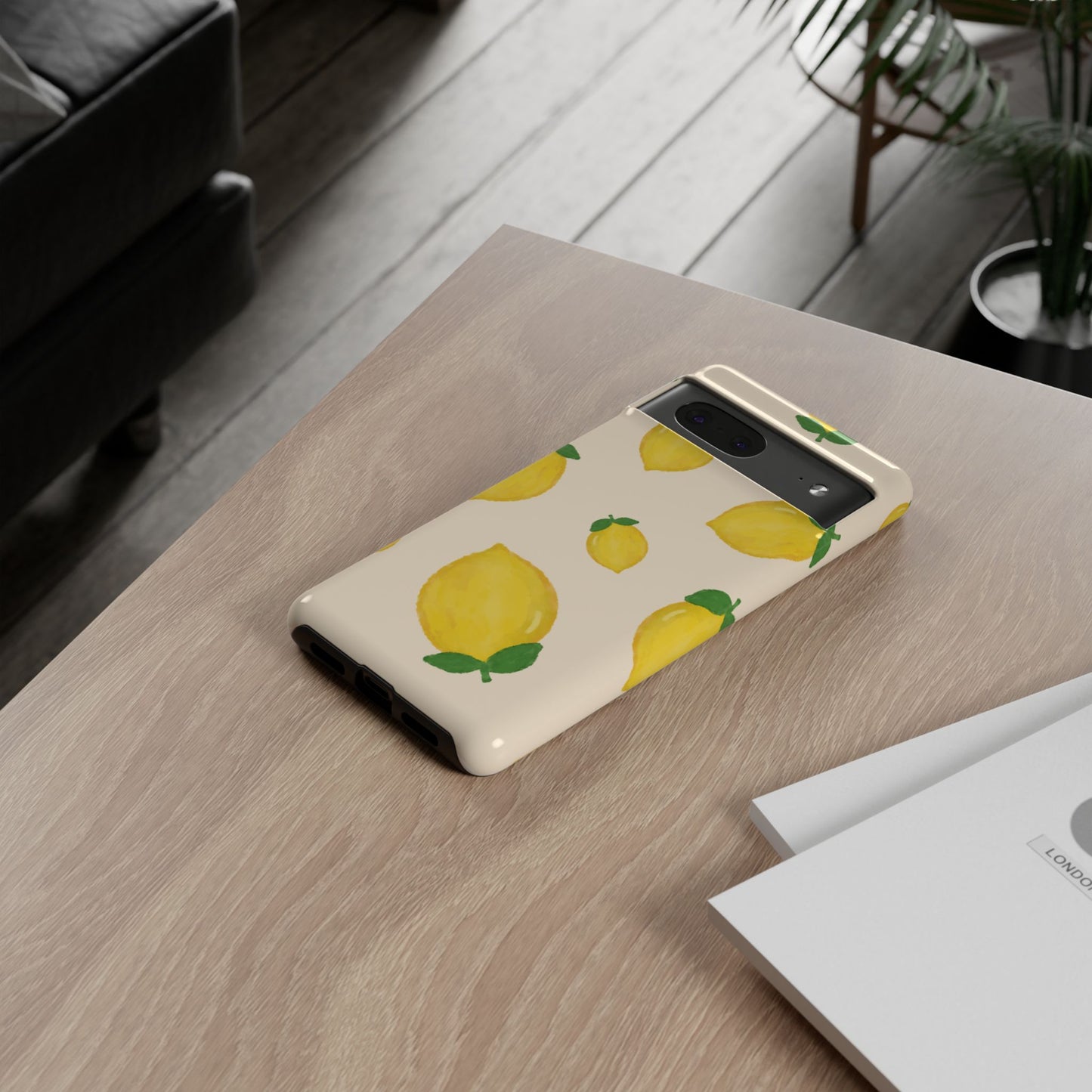 Lemon Print Phone Case, Vibrant Lemon Design, Cute Citrus Case, Gift for Fruit Lovers, Summer Vibe Accessories