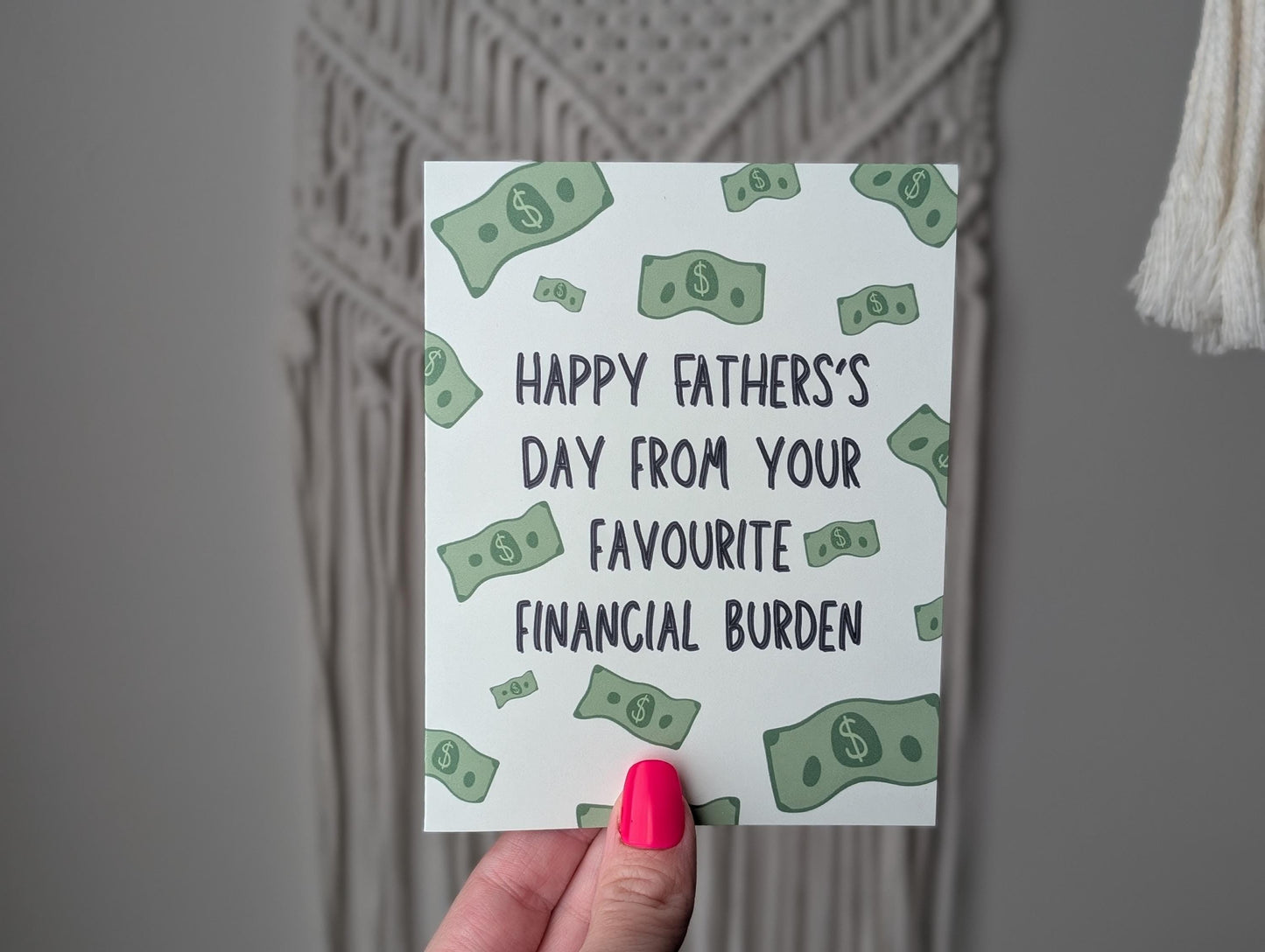 Father's Day Card for Dad, Financial Burden Card for Father's Day, Hilarious Money Joke, Dad Humor, Funny Greeting Card for Dad
