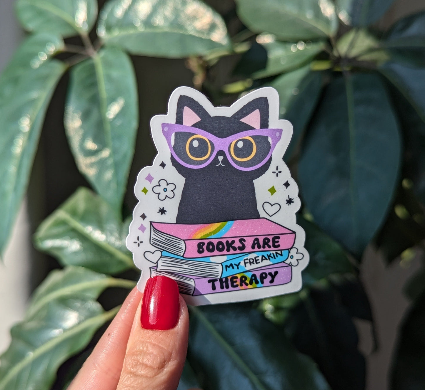 Books Are My Freaking Therapy Vinyl Sticker