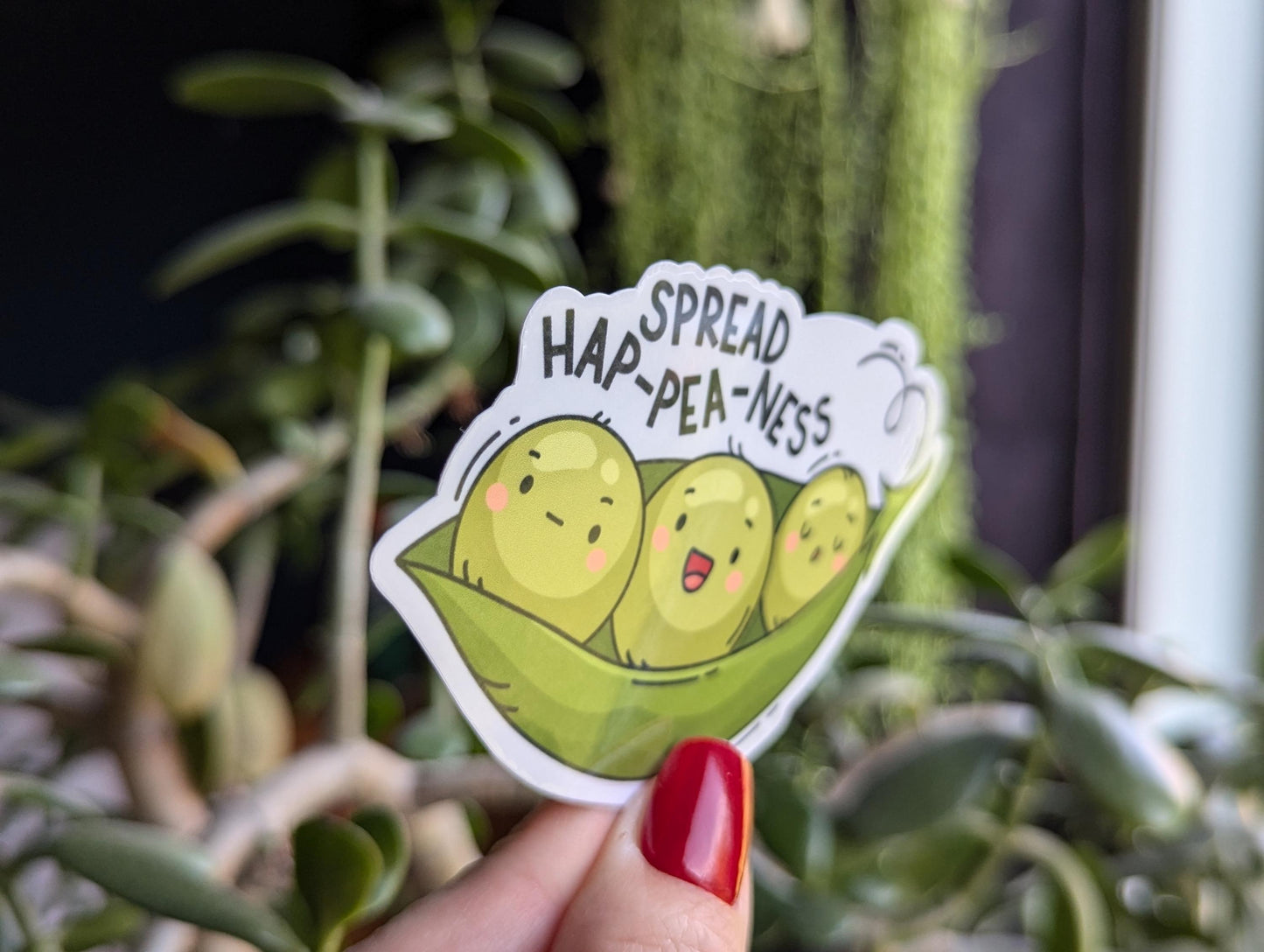 Spread happiness sticker, positivity stickers for laptop, pea sticker for water bottle, cute gift for friend, mental health stickers
