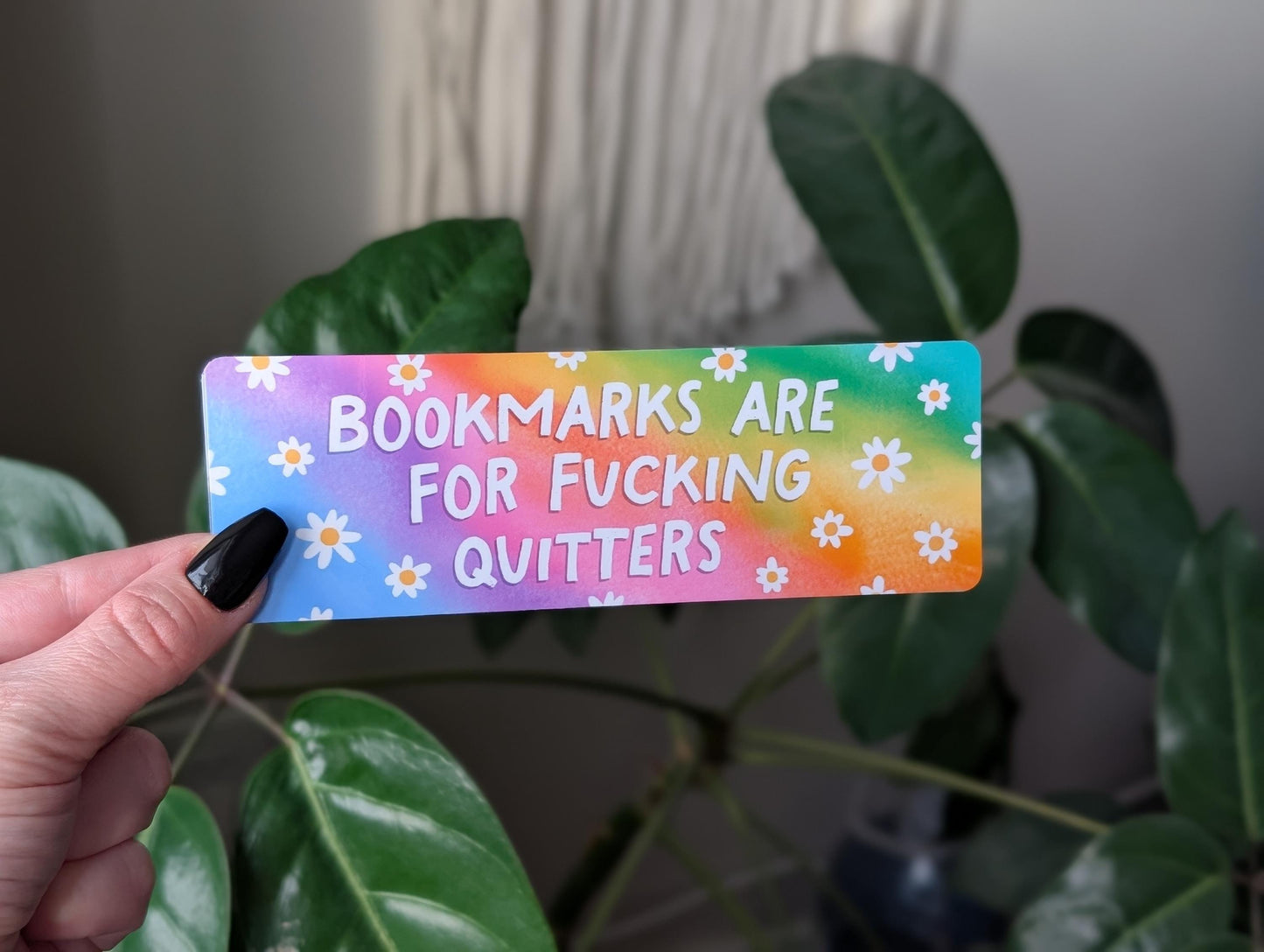 Bookmarks Are for F*cking Quitters, Funny Bookmark, Rainbow Aesthetic, Sarcastic Bookish Gift, Reader Gift, Book Lover Gift, Dark Humor