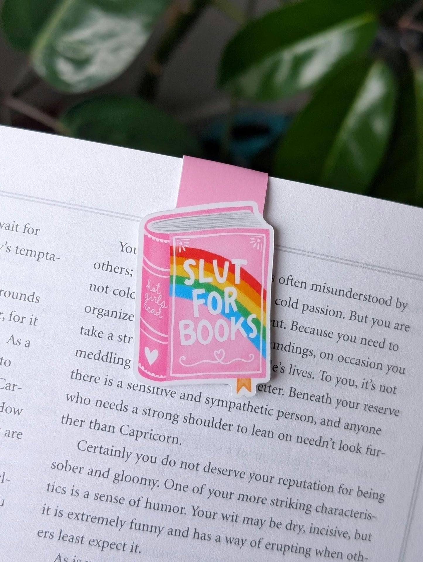 Slut for Books Magnetic Bookmark, Rainbow Page Marker