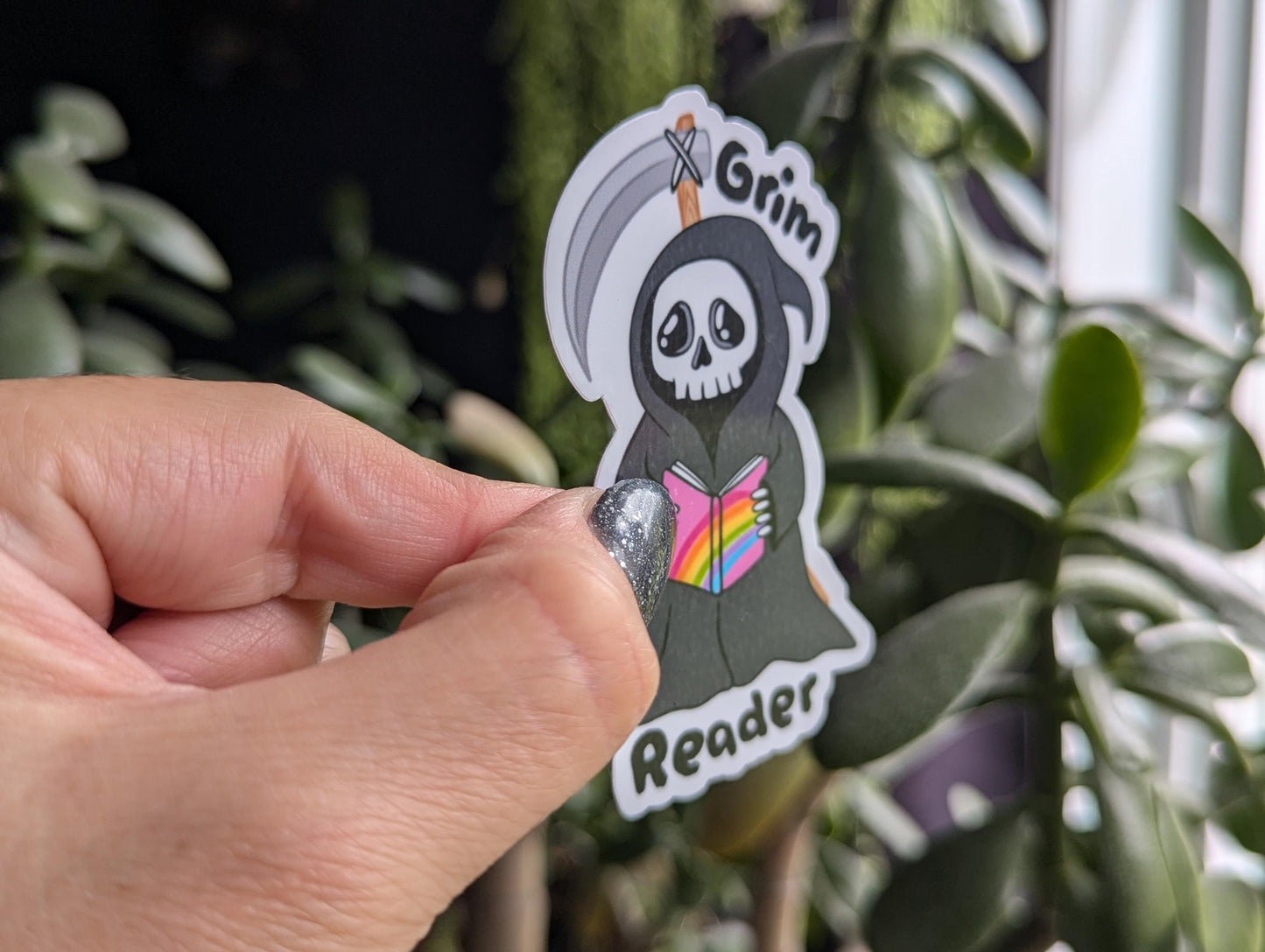 Grim reader, bookish stickers for kindle, book gifts for book lovers, morally grey stickers for her, booktok merch, smut reader gift for