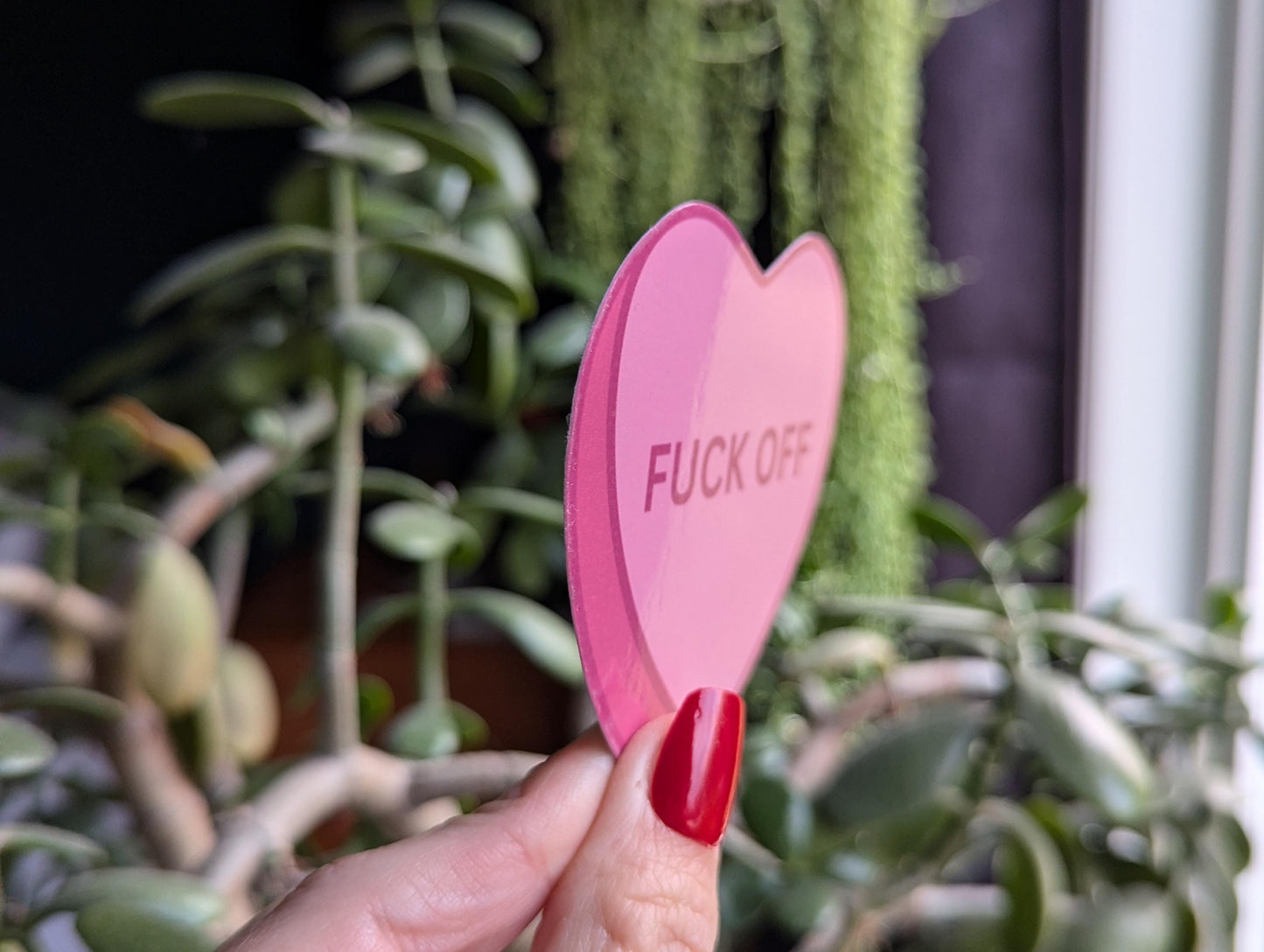 Conversation heart sticker for laptop, funny gift for boyfriend, anti valentines day, snarky stickers for phone case, heart sticker for her