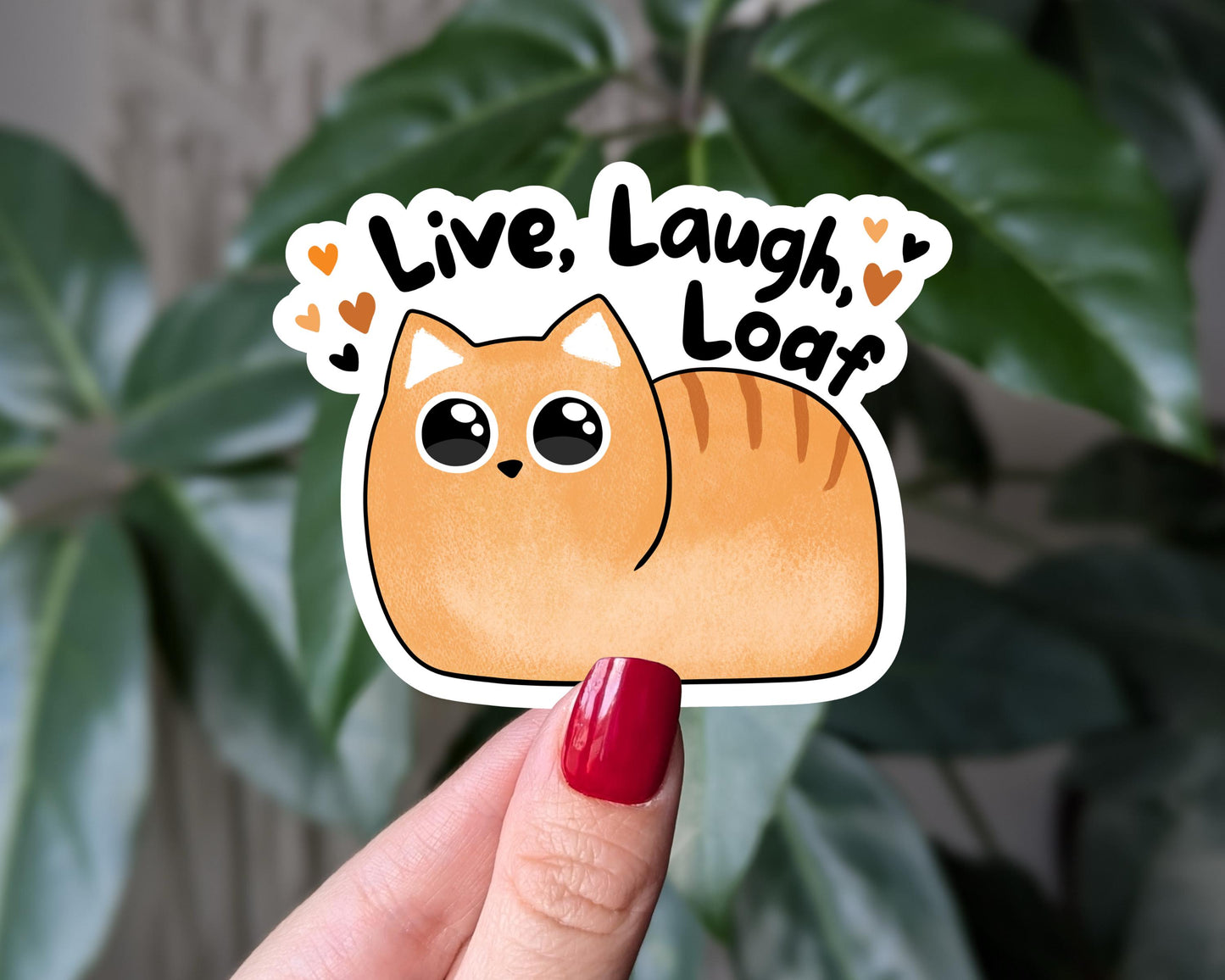 Live Laugh Loaf Cat Vinyl Sticker
