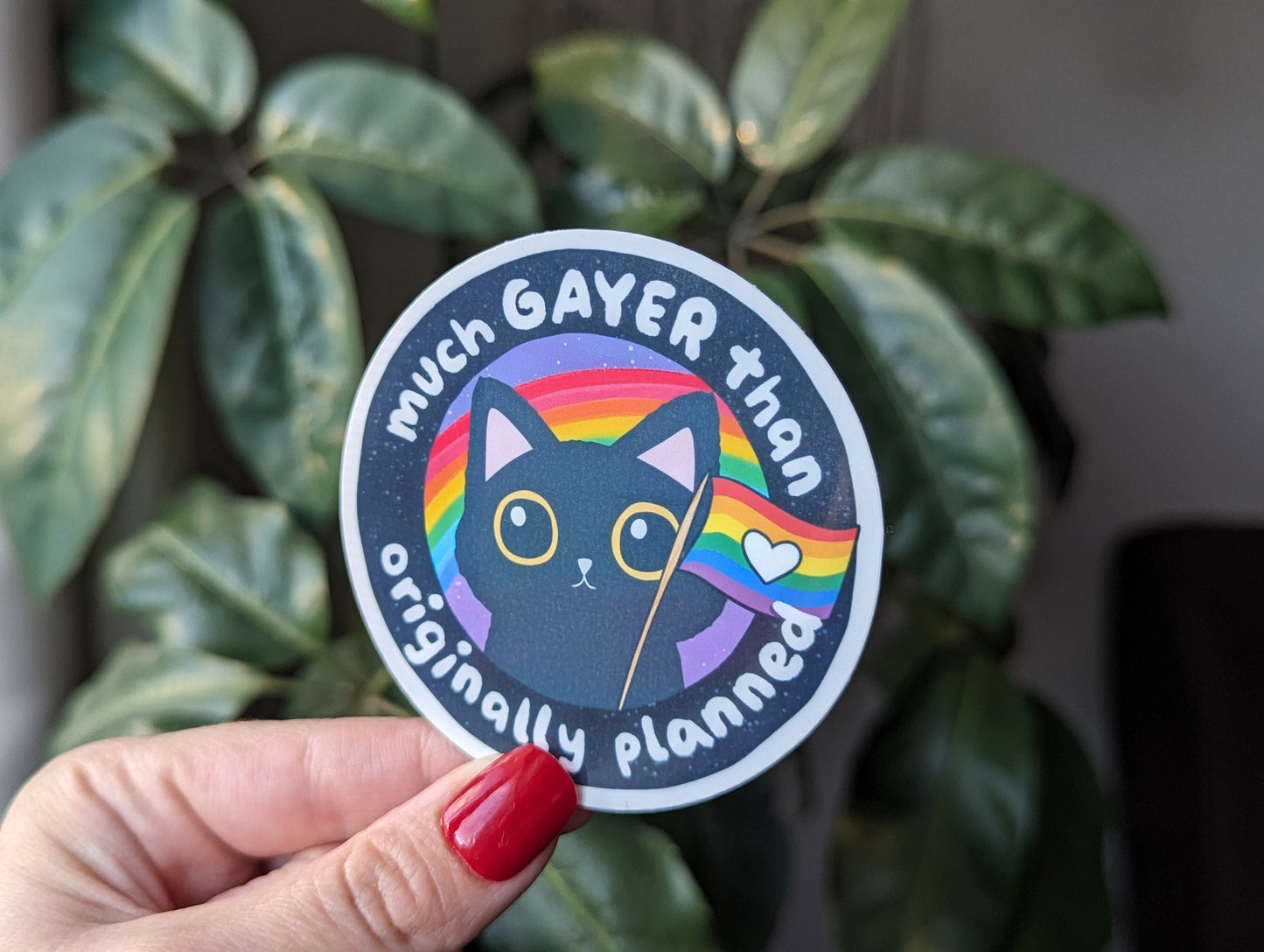 much gayer than originally planned, gay pride stickers for water bottle funny, rainbow gift for women, lqbtq merch, ally stickers for her