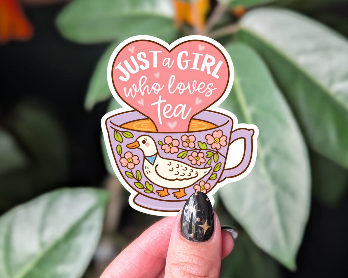 Just a Girl Who Loves Tea Sticker