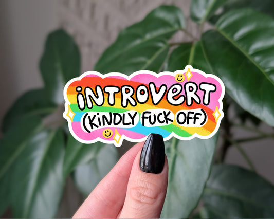 Introvert Kindly Fuck Off Sticker
