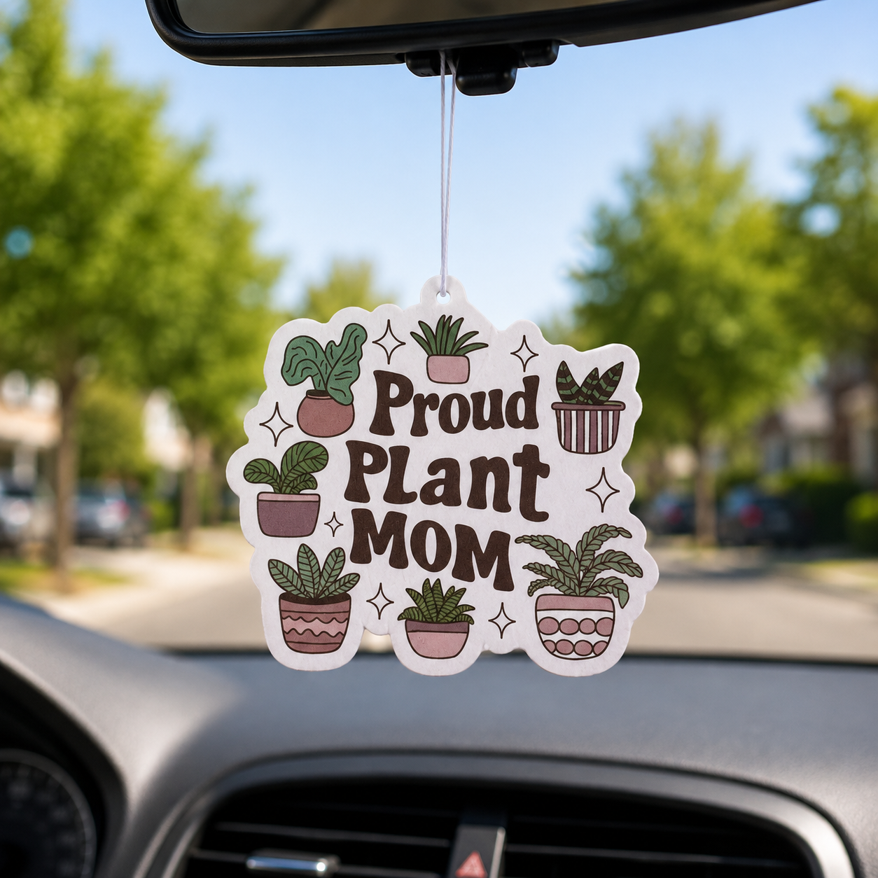 Proud Plant Mom Car Air Freshener | Plant Lover Car Accessory